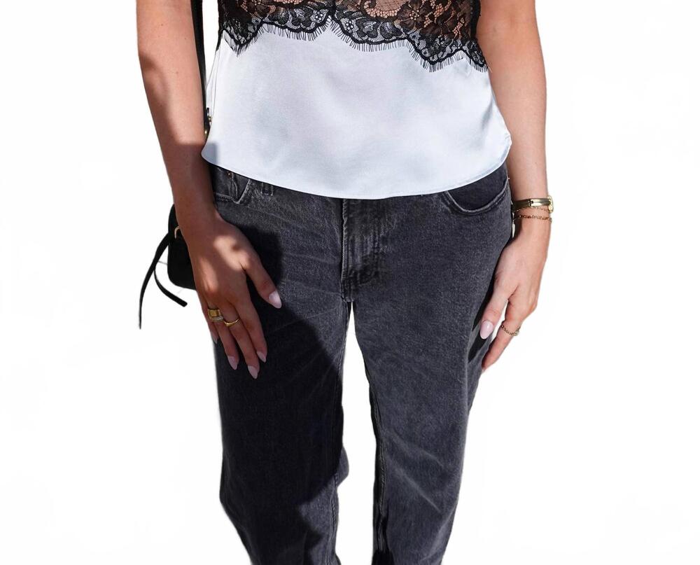 NEW WHITEROOM+CACTUS after hours lace tank in black